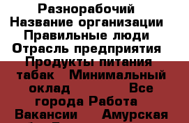 Разнорабочий › Название организации ­ Правильные люди › Отрасль предприятия ­ Продукты питания, табак › Минимальный оклад ­ 30 000 - Все города Работа » Вакансии   . Амурская обл.,Благовещенск г.